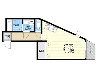 ダイワール甲東園(1K/4階)の間取り写真