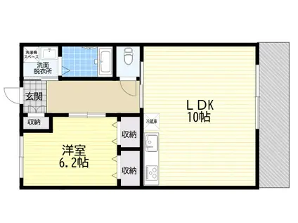 レジェンダリー甲子園浦風町(1LDK/5階)の間取り写真