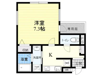 モレス・ヴィラ西宮北口(1K/3階)の間取り写真