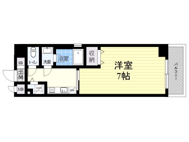 CODE西宮甲子園口(1K/7階)の間取り写真