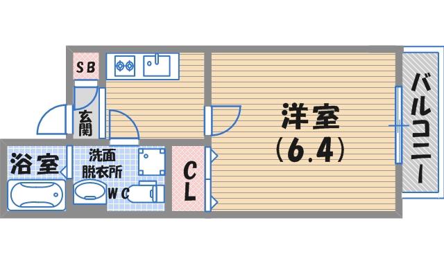 MACHIS-COCO甲子園(1K/1階)の間取り写真