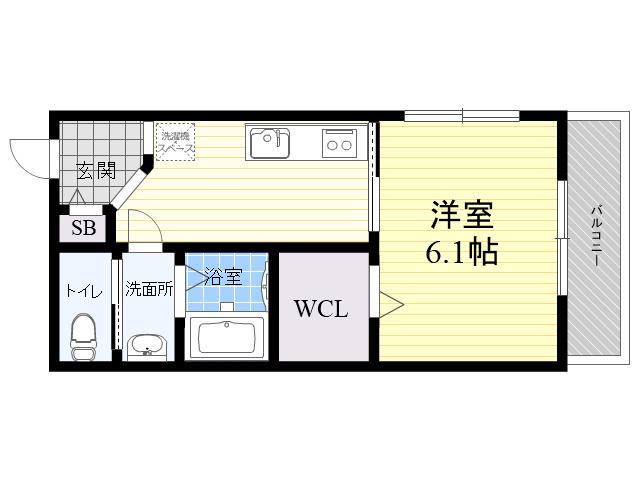 ルシエル城ヶ堀(1K/3階)の間取り写真