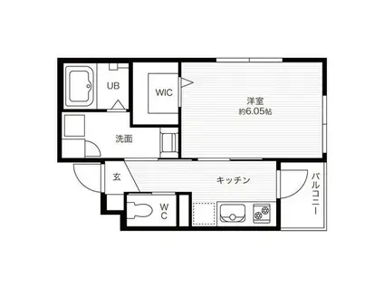 COLABO上ヶ原(1K/1階)の間取り写真