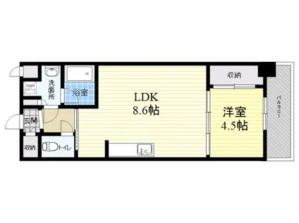 LA DOUCEUR西宮北口(1LDK/1階)の間取り写真