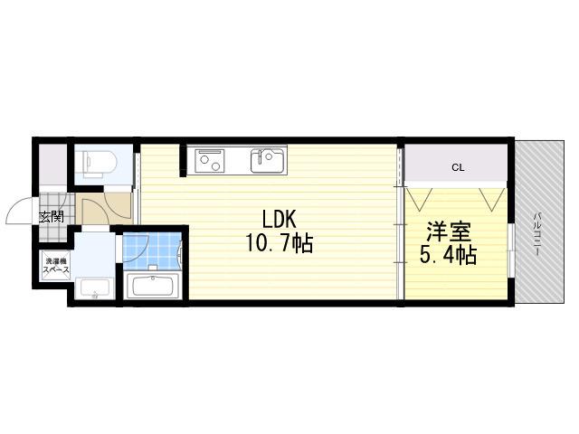 LA DOUCEUR西宮北口(1LDK/4階)の間取り写真