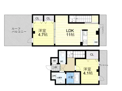 阪急甲陽線 苦楽園口駅 徒歩4分 3階建 築5年(2LDK/3階)の間取り写真
