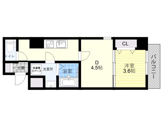 THE RESIDENCE N(1DK/5階)の間取り写真