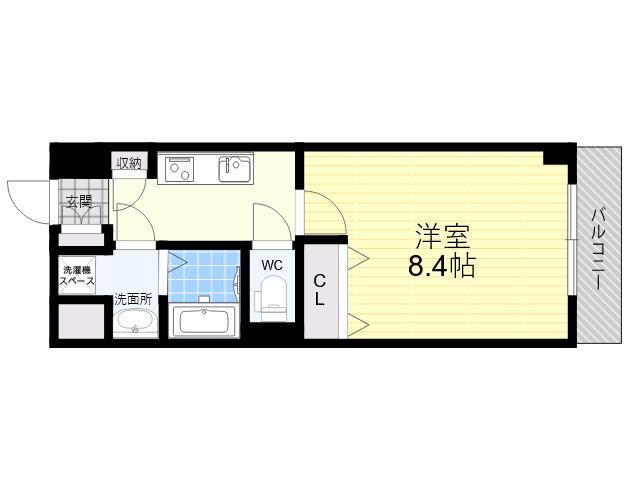 THE RESIDENCE N(1K/4階)の間取り写真