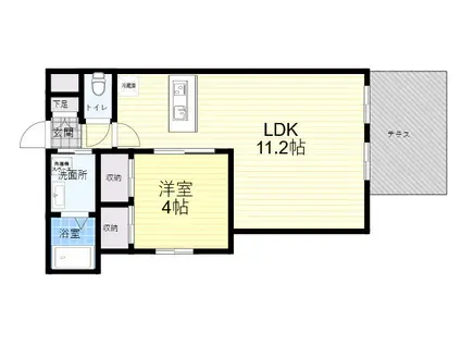 SEMPRE VITA門戸(1LDK/2階)の間取り写真