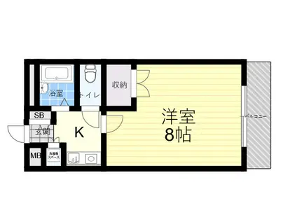 サンハイツ甲陽園(1K/3階)の間取り写真