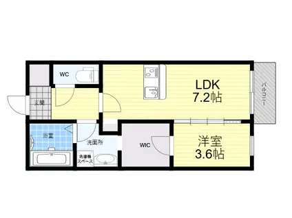 シェモア・グランデ西宮Ⅱ(1LDK/2階)の間取り写真