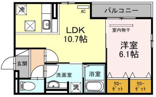 ルミナーレ(1LDK/1階)の間取り写真