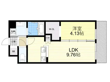 BRIS西宮(1LDK/2階)の間取り写真