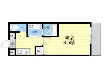 SIETE西宮北口(1K/3階)の間取り写真