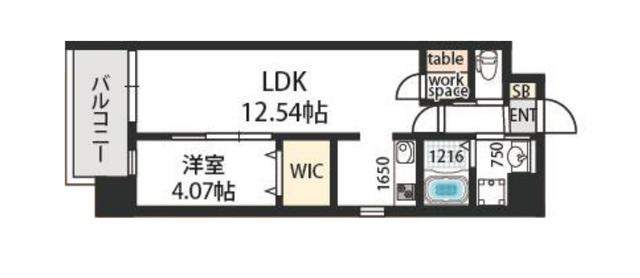 G-RAPPORT NISHINOMIYA(1LDK/5階)の間取り写真
