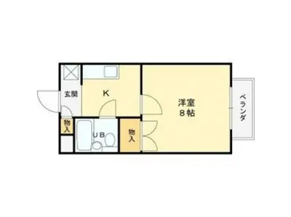 シャンボール田代(1K/2階)の間取り写真