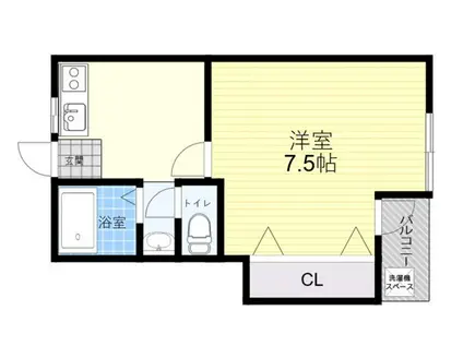 フレンド仁川(1K/1階)の間取り写真