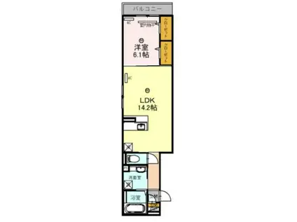 ヴェラ ロホ(1LDK/2階)の間取り写真