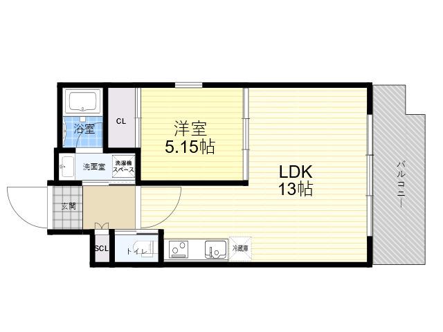 プレジオ西宮今津(1LDK/4階)の間取り写真