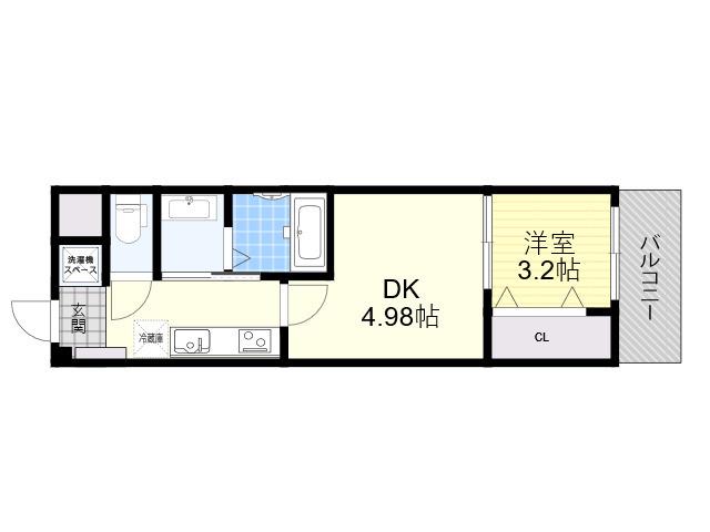 AII上ヶ原関学前(1DK/2階)の間取り写真