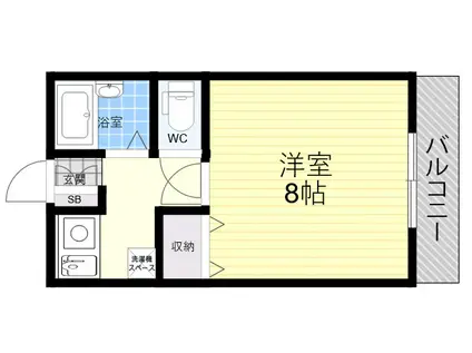 パティオ北口1(1K/1階)の間取り写真