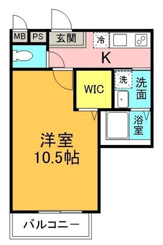 フジパレス西宮鳴尾5番館(1K/1階)の間取り写真