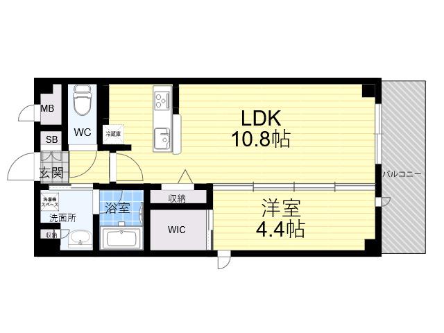 セキュリアコート西宮北口(1LDK/6階)の間取り写真