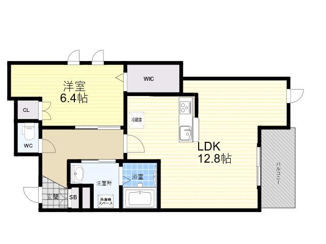 LIEN 甲子園口北町(1LDK/3階)の間取り写真