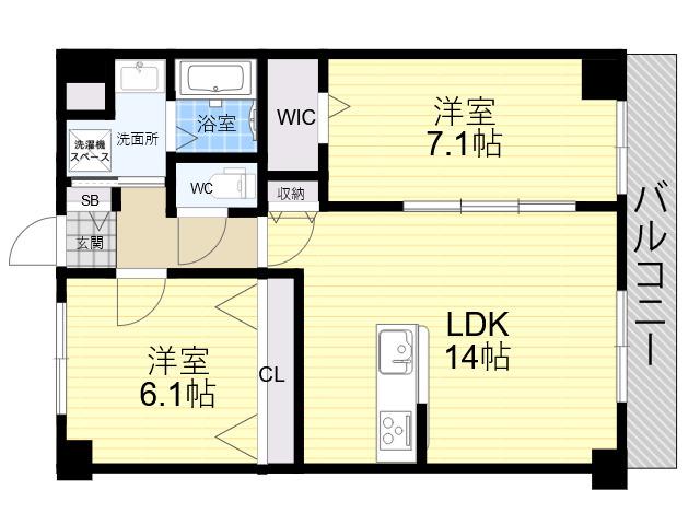 GROOVE上甲子園(1SLDK/3階)の間取り写真