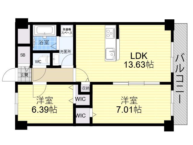 GROOVE上甲子園(1SLDK/5階)の間取り写真