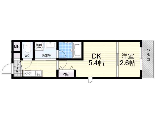 レオパレス長左衛門Ⅱ(1DK/3階)の間取り写真