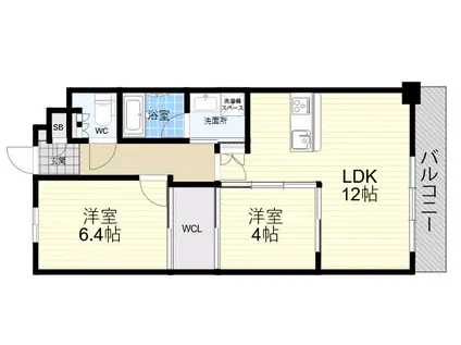 LIVECASA西宮(2LDK/5階)の間取り写真