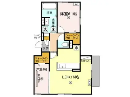 D-RESIDENCE上甲子園(2LDK/1階)の間取り写真