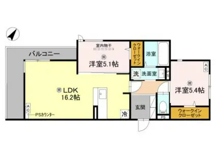 ラ・メゾン三保町(2LDK/2階)の間取り写真