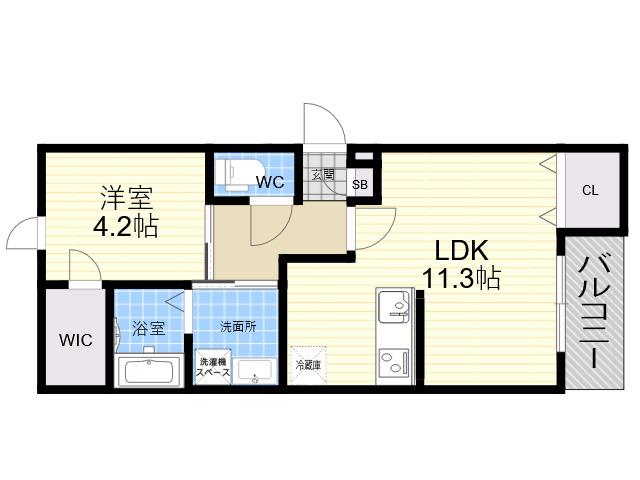 ココングランジュール西宮中須佐町(1LDK/3階)の間取り写真