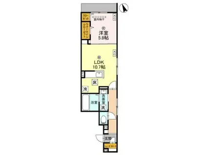 ラ フレーズ(1LDK/1階)の間取り写真