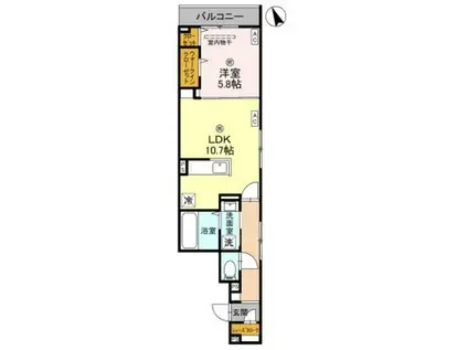 ラ フレーズ(1LDK/2階)の間取り写真