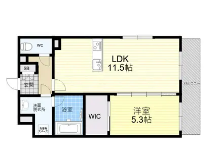 ルーセス2上甲子園(1LDK/2階)の間取り写真