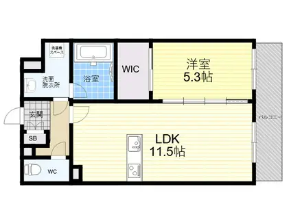 ルーセス2上甲子園(1LDK/3階)の間取り写真