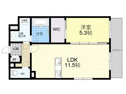 ルーセス2上甲子園(1LDK/3階)の間取り写真