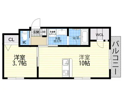 GRAN KOBELIA津門大箇町(1LDK/2階)の間取り写真