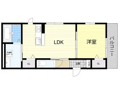 グランディール清華II(1LDK/1階)の間取り写真