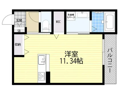 グランディール清華II(ワンルーム/3階)の間取り写真