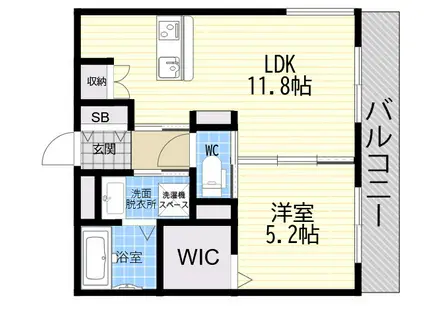 MICAELENOKURAKUEN(1LDK/1階)の間取り写真