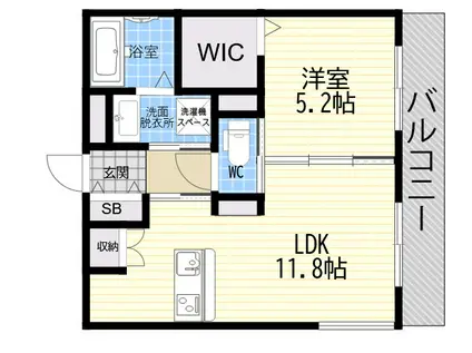 MICAELENOKURAKUEN(1LDK/1階)の間取り写真