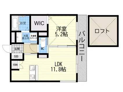 MICAELENOKURAKUEN(1LDK/2階)の間取り写真