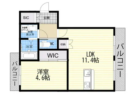 MICAELENOKURAKUEN(1LDK/3階)の間取り写真
