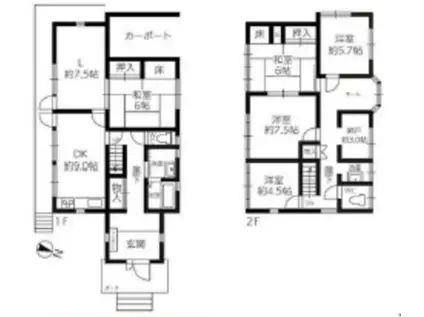 阪急甲陽線 苦楽園口駅 徒歩23分 2階建 築54年(5SLDK)の間取り写真