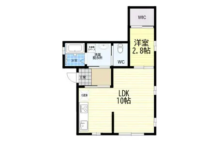 神園町マンション(1LDK/1階)の間取り写真