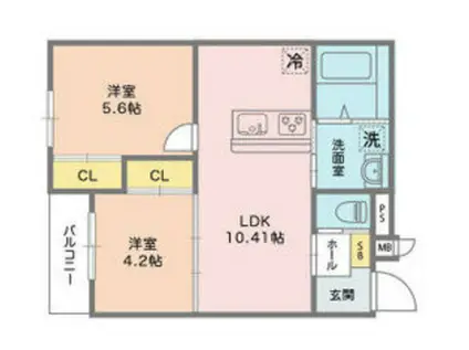 ヴェルデ大森(2LDK/3階)の間取り写真